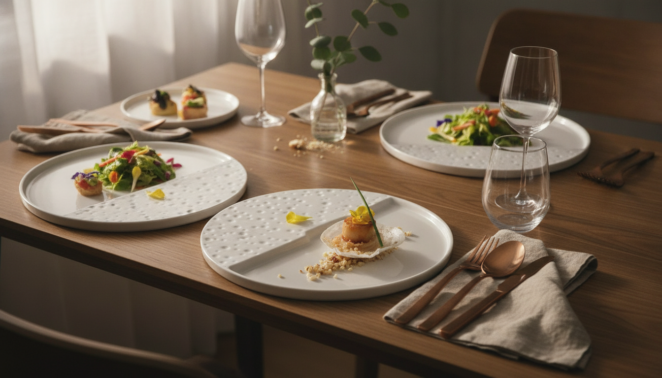 Glazed Ceramic Round Plates for Chic Dining & Serving